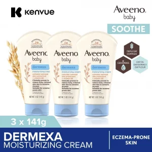 [Bundle of 3] Aveeno Baby Dermexa Moisturizing Cream 141g for Eczema-Prone Skin